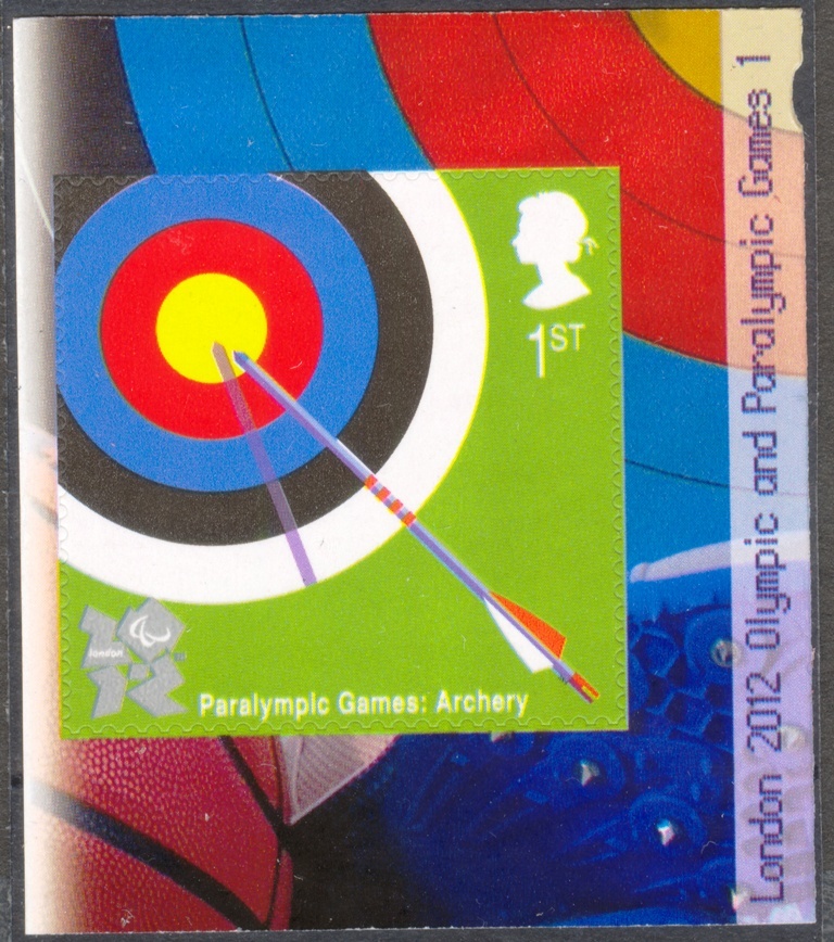 2010 GB - SG3021 Olympics Archery S-Adhesive from PM21 Bklt MNH